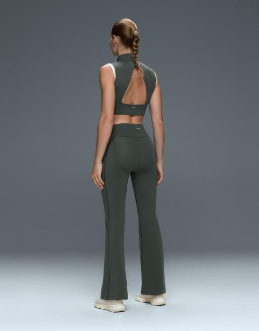 OYSHO Raise up compressive 80cm flare trousers in ocean, 4 of 4