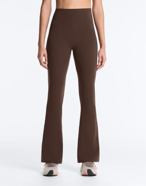 OYSHO – Raise Up – Mörkbruna, utsvängda kompressionsbyxor, 80cm - view 1