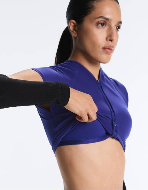 OYSHO Reflective compressive tank top in cobalt, 4 of 4