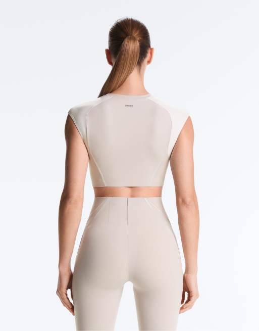 OYSHO – Reflektierendes Kompressions-Tanktop in Taupe, 2 von 4