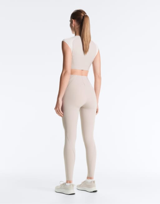 OYSHO – Reflektierendes Kompressions-Tanktop in Taupe, 3 von 4