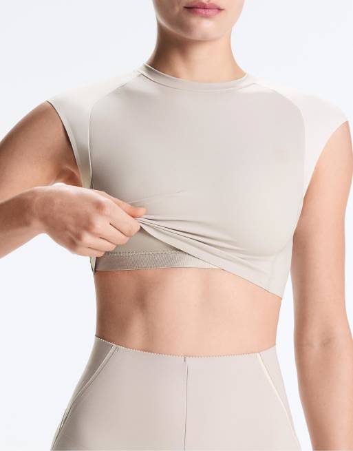 OYSHO – Reflektierendes Kompressions-Tanktop in Taupe, 4 von 4