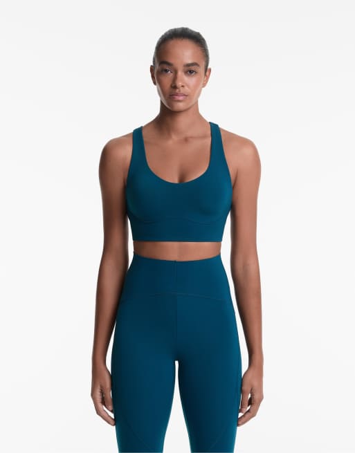Oysho - Reggiseno contenitivo a sostegno medio con coppe color blu orion