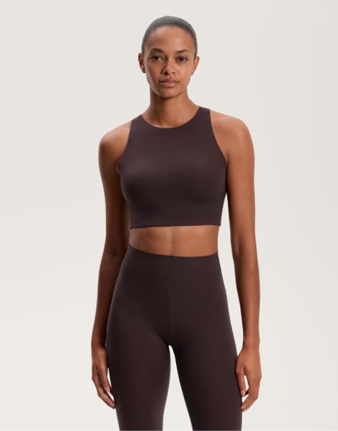 OYSHO - Reggiseno sportivo leggero marrone scuro a sostegno medio - view 1