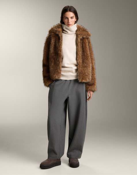 OYSHO Relaxed heavy weight trousers in dark grey