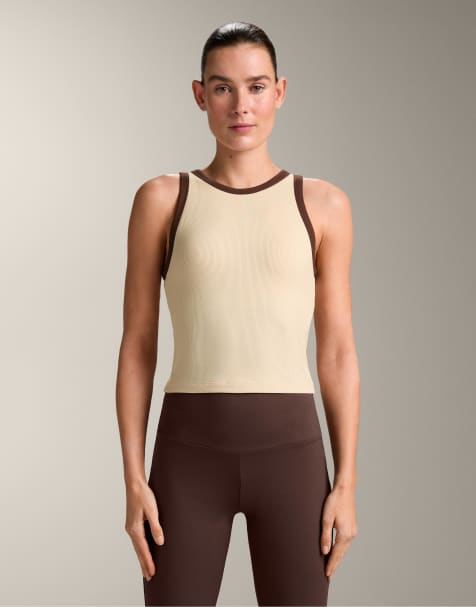 OYSHO Rib modal blend long tank top in vanilla
