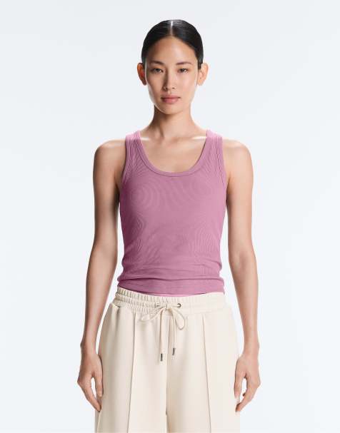 OYSHO Rib modal blend tank top in pink - view 1