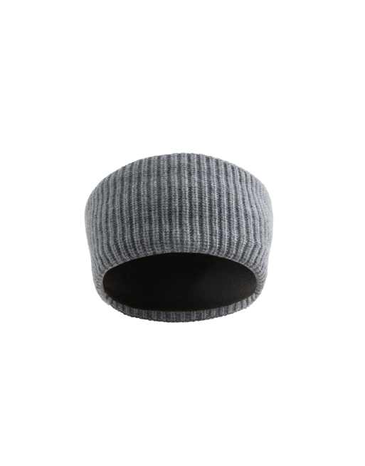 OYSHO ribbstickat hårband i 100% ull, grått, 4 av 4