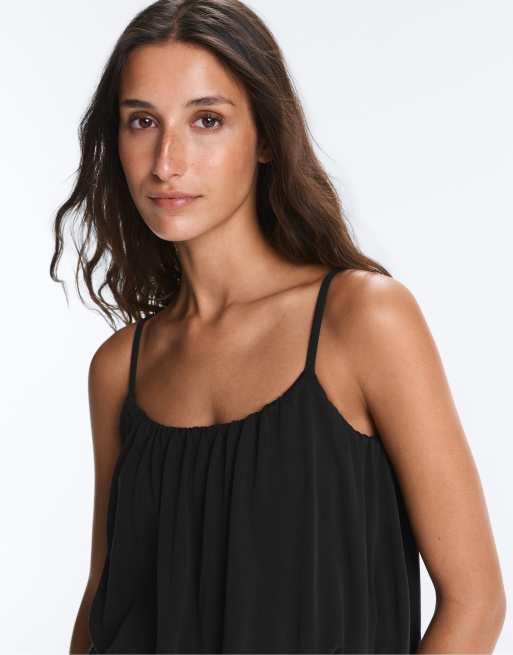 Oysho – Riemchen-Oberteil in Schwarz aus Modalmix, 3 von 4