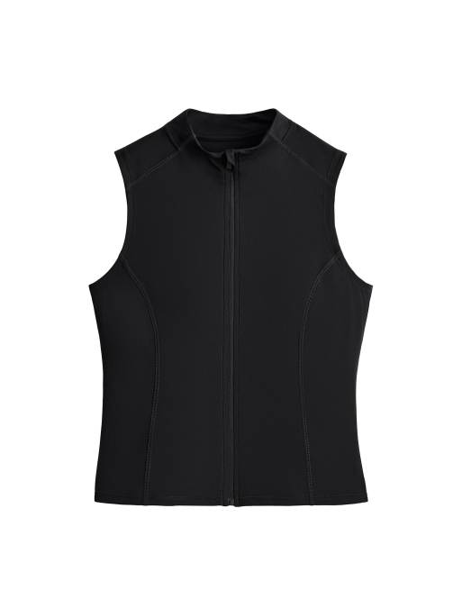 OYSHO ærmeløs T-shirt med lynlås i sort, 6 af 7
