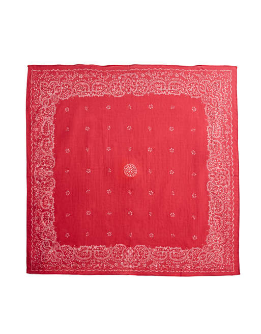 OYSHO – Röd, mönstrad bandana i 100% bomull, 4 av 4