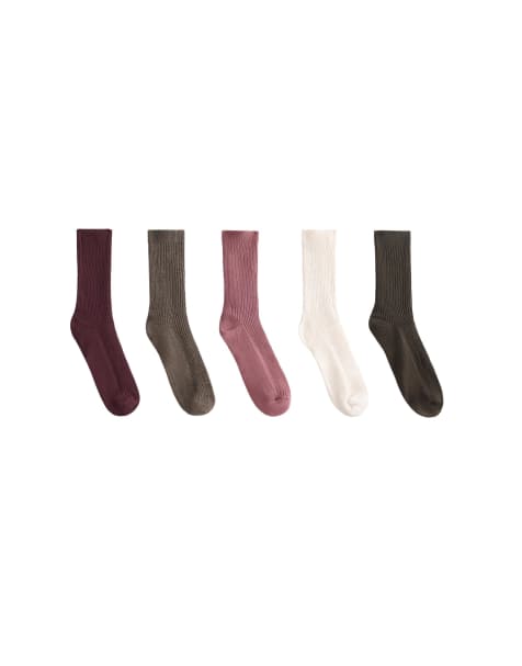 OYSHO – Rödbruna, klassiska strumpor i bomullsmix, 5-pack - view 1
