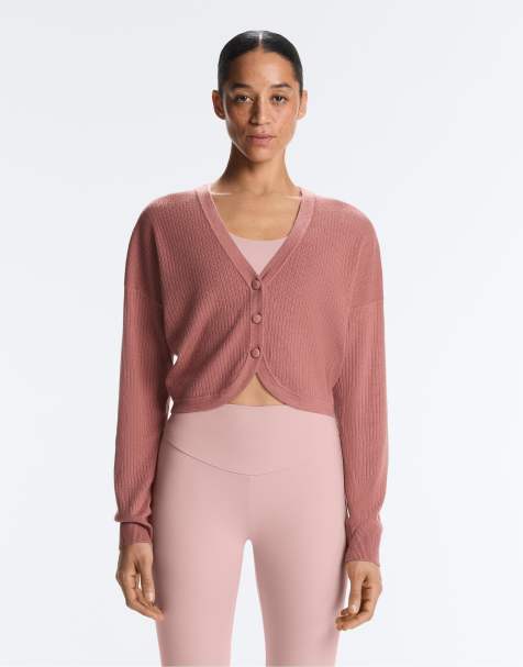 OYSHO - Rosa cardigan i ribstrik - view 1