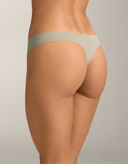 OYSHO – Rosa och grå, laserskurna stringtrosor i polyamidmix med osynlig design, 5-pack, 3 av 4
