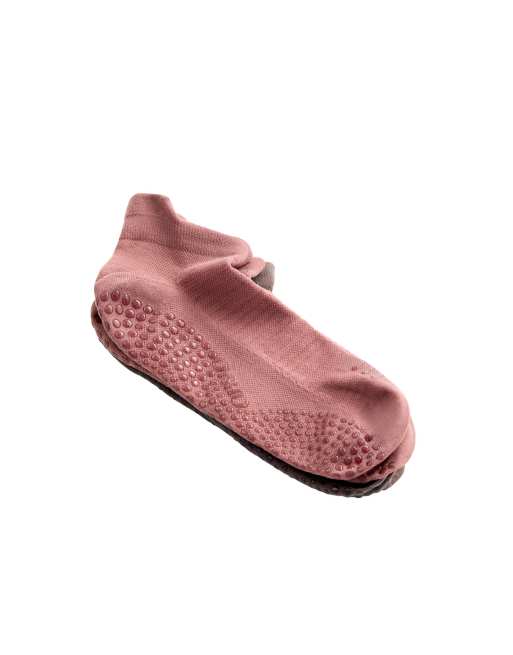 OYSHO – Rosa sneakerstrumpor för yoga och pilates i polyamid, 2-pack, 4 av 4