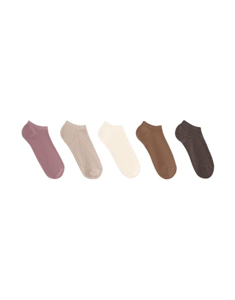 OYSHO – Rosa sneakerstrumpor i bomullsmix, 5-pack - view 1