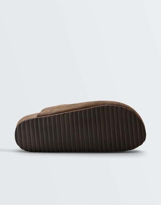 OYSHO sabot en daim doublé chaud bleu clair, 5 de 5