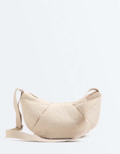 OYSHO - Sac bandoulière matelassé texturé - Écru, 3 de 7