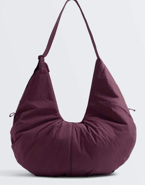 OYSHO sac cabas froncé bordeaux - view 1