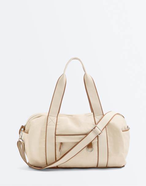 Oysho - Sac de bowling en toile - Écru - view 1