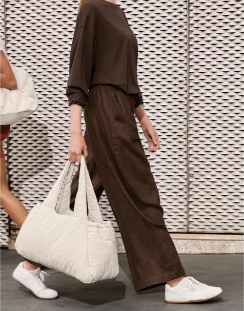 Oysho - Sac de transport pour tapis effet froncé - Écru - view 1