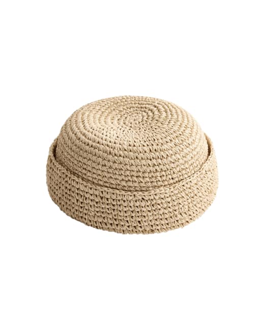 OYSHO Sailor raffia-effect hat in beige, 4 of 4