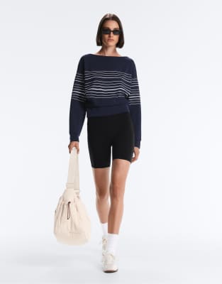 Sailor - Sweat doux à rayures en modal mélangé - Bleu marine XS