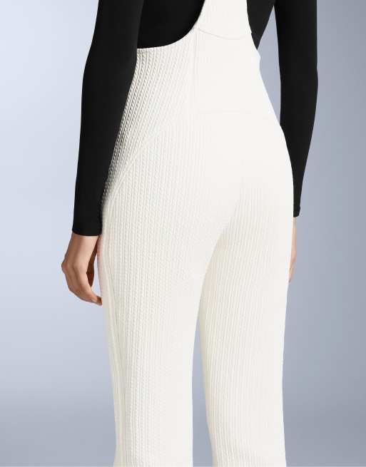 OYSHO - Salopette da sci a zampa impermeabile bianco sporco, 4 di 4