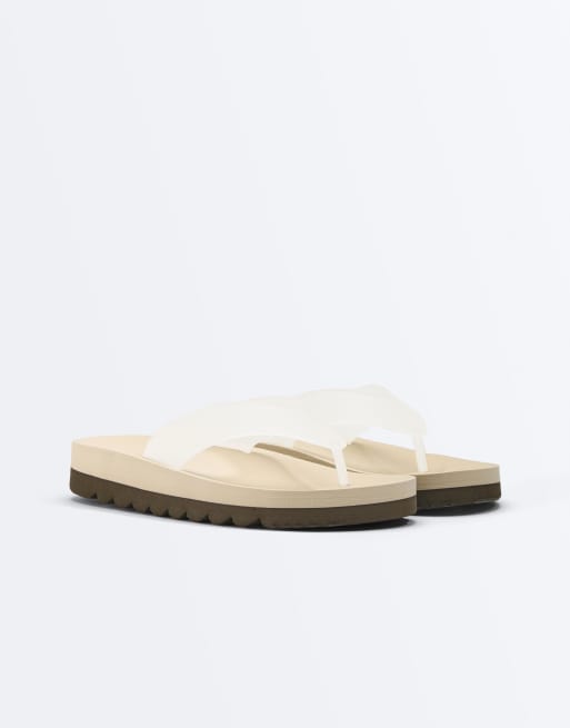 Oysho - Sandales de plage à plateforme - Écru, 2 de 4