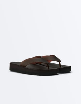 Sandales de plage à plateforme - Marron 36/37
