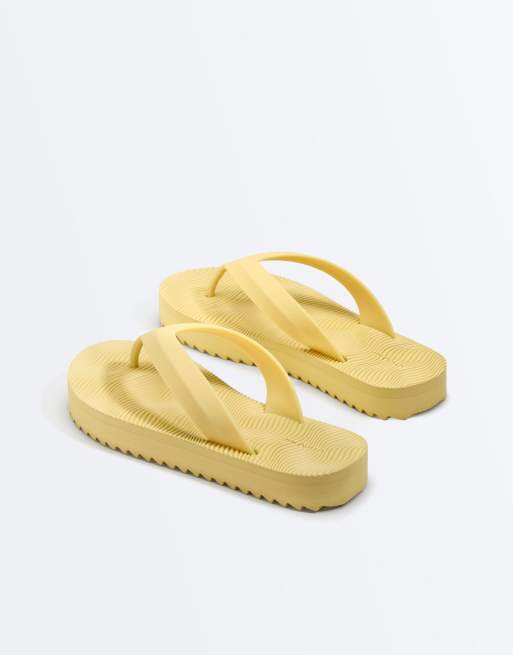 Oysho - Sandales de plage à plateforme texturée - Jaune, 6 de 6