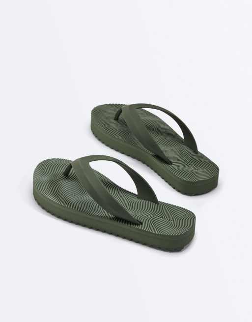 Oysho - Sandales de plage à plateforme texturée - Kaki, 6 de 6