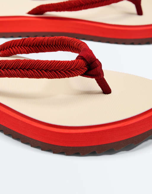 Oysho - Sandales de plage en corde tressée - Rouge, 5 de 5