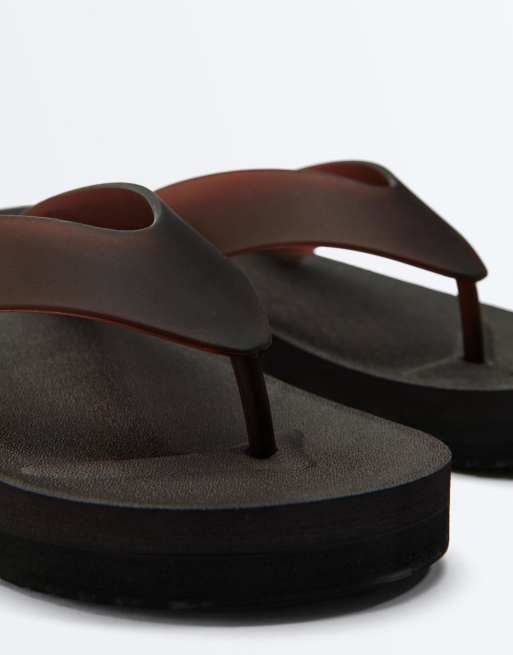OYSHO - Sandali da mare marroni con plateau, 3 di 4