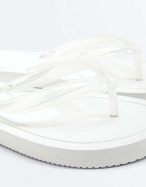 OYSHO - Sandali da mare testurizzati bianchi, 3 di 4
