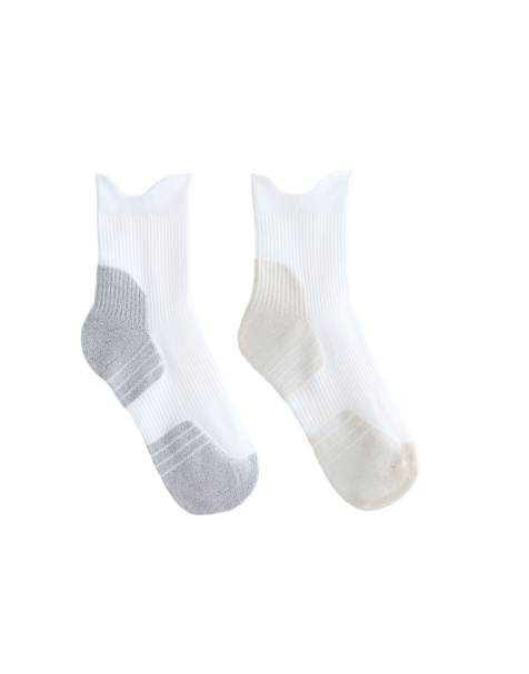 OYSHO – Sandfärgade, melerade, kvartslånga löparstrumpor i polyamidmix, 2-pack - view 1