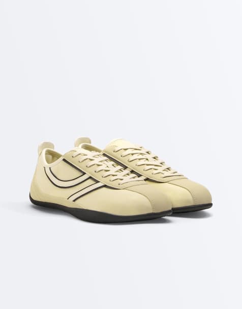 OYSHO - Sandfarvede sports-sneakers i blød nylon - view 1