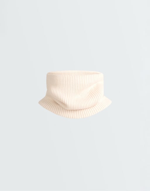 OYSHO scaldacollo in maglia ecru, 4 di 4