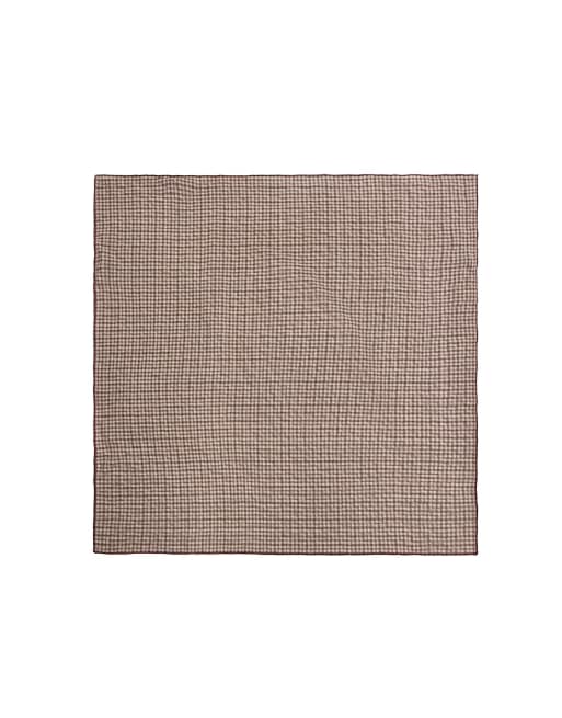OYSHO scarf i rutigt i tan med 94% bomull, 3 av 4