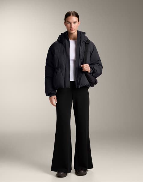 OYSHO – Schlaghose in Schwarz mit weichem Modal - view 1