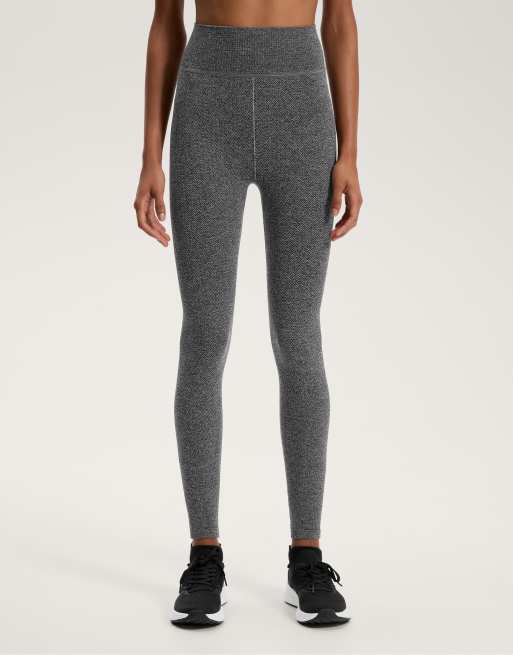 OYSHO Seamless ankle-length leggings 65cm in dark-grey melange