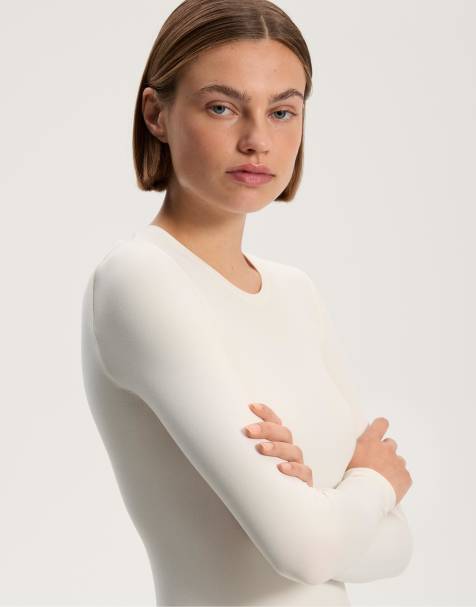OYSHO Seamless base layers t-shirt in pale ecru - view 1