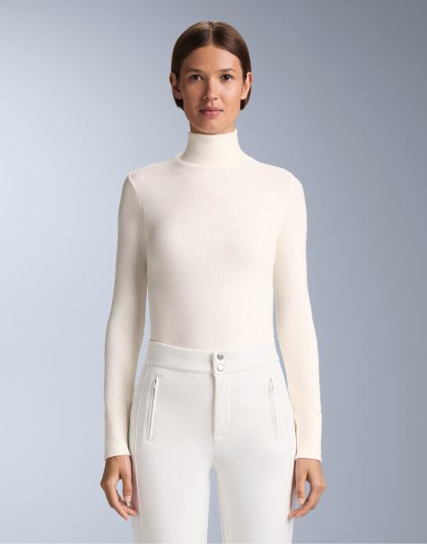 OYSHO Seamless merino wool base layer t-shirt in pale ecru