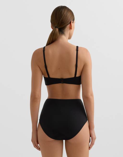 OYSHO Shapewear-effect high-waisted bikini briefs in black, 3 of 4