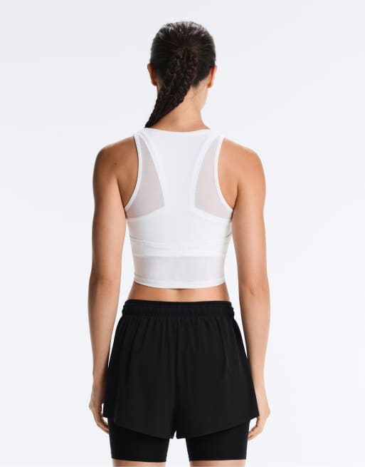 OYSHO Sheer compressive tank top in off-white, 2 of 7
