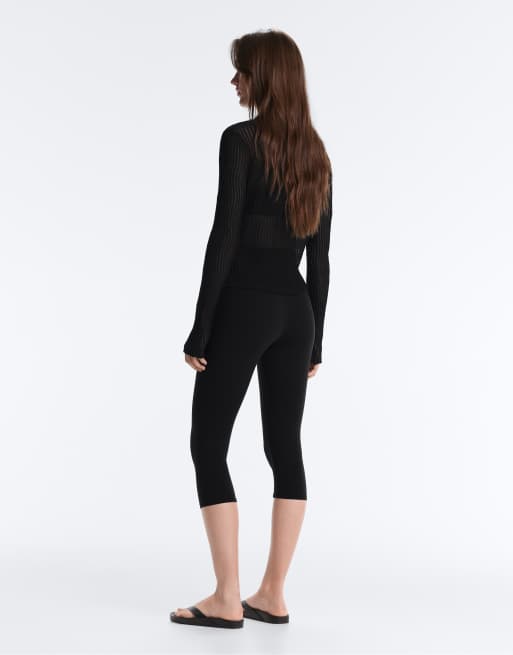 OYSHO Sheer long-sleeved t-shirt in black, 5 of 6
