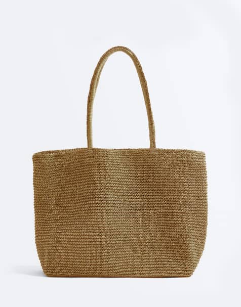 OYSHO – Shopper aus Papier in Flechtoptik in Naturtönen - view 1