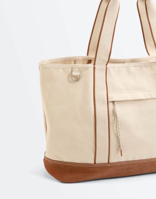 OYSHO – Shopper-Tasche aus Canvas in Ecru, 3 von 4