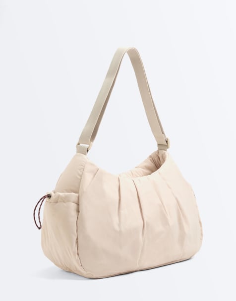 OYSHO – Shopper-Tasche in Ecru mit Seitentaschen - view 1