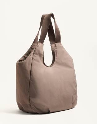OYSHO - Shopper-Tasche in Nerzbraun mit kontrastierenden Henkeln-Neutral
